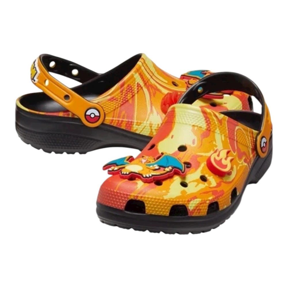 Crocs Pokemon Charizard Classic Clogs Size Mens 9 Women 11 Orange Yellow Shoes